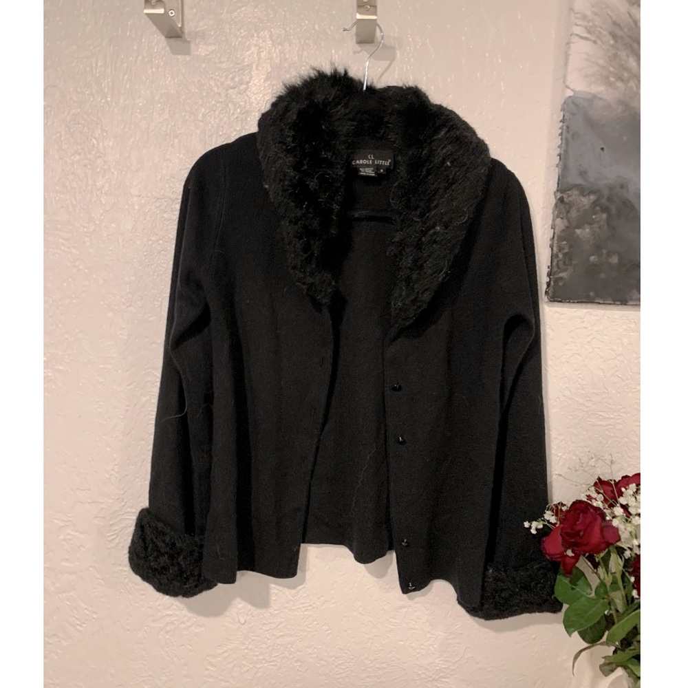 Black Fur Cardigan